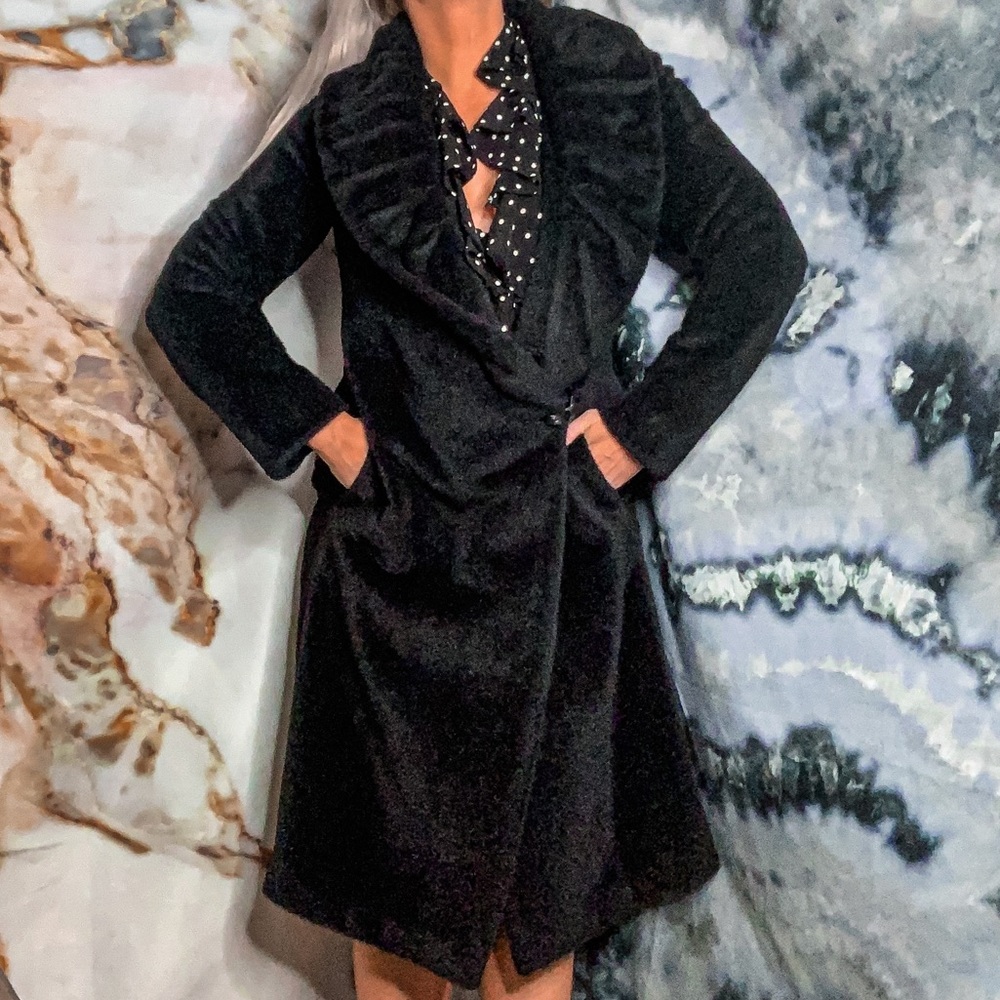 Black MaxMara Alpaca full length fur coat